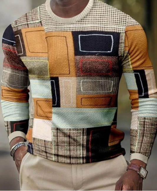 3D Pullover Casual T-Shirts for Men - Long Sleeve Tops
