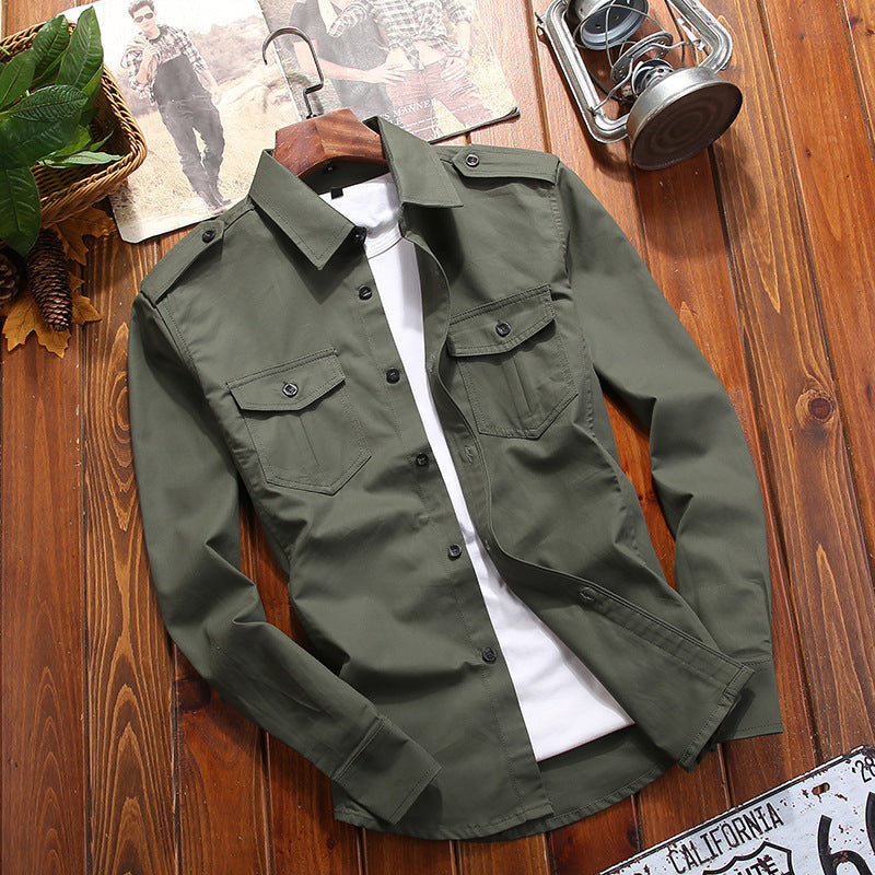 Pure Cotton All-match Casual Plus Size Shirt Coat Men - TWENTY ONE SEVEN