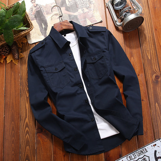 Pure Cotton All-match Casual Plus Size Shirt Coat Men - TWENTY ONE SEVEN