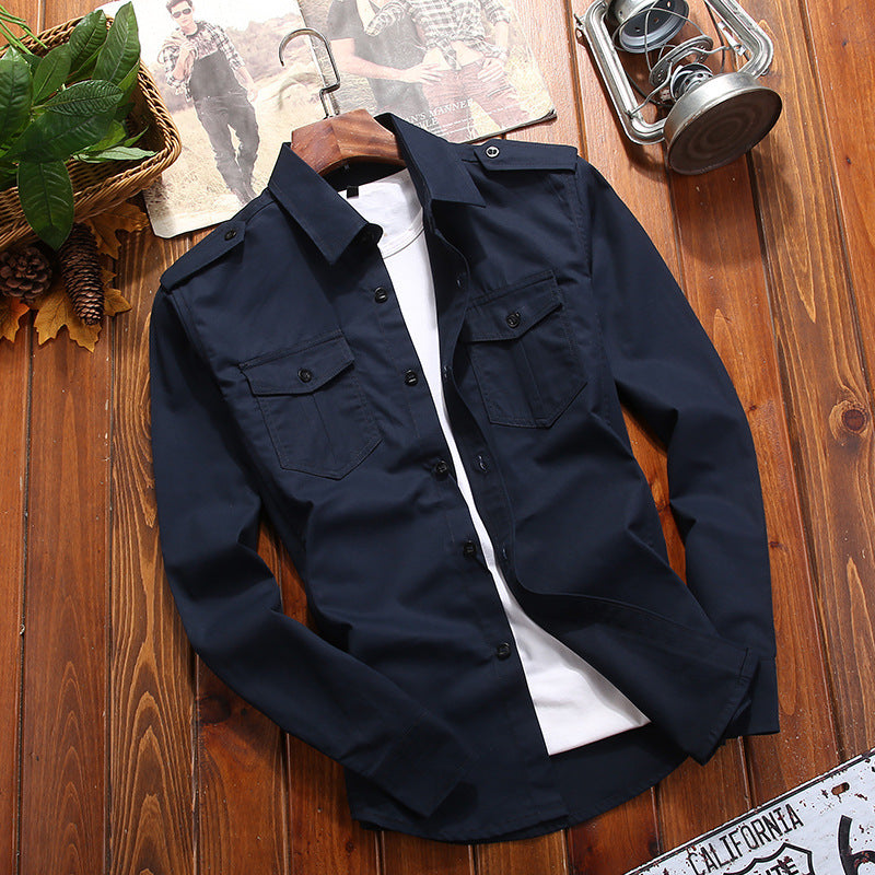 Pure Cotton All-match Casual Plus Size Shirt Coat Men - TWENTY ONE SEVEN