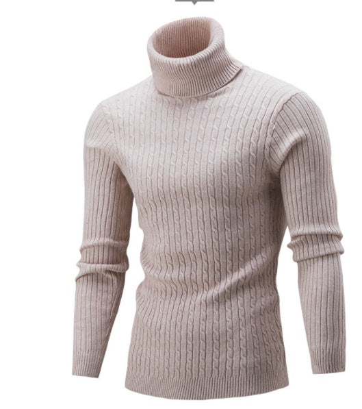 Men's High Lapel Sweater - Winter Tide Solid Color Sweater