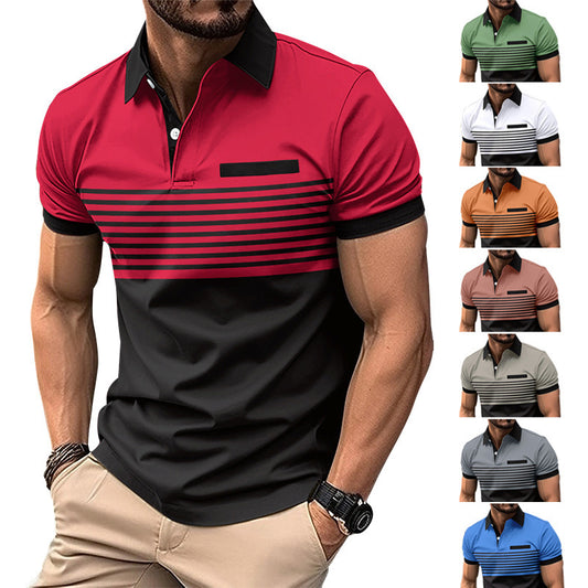Casual Striped Shirt With Chest Pocket Men Clothing - TWENTY ONE SEVEN