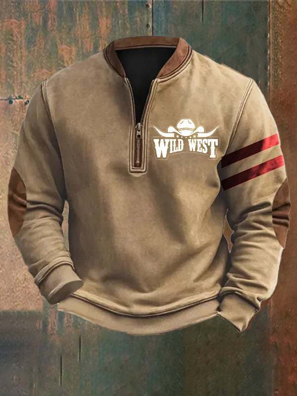 3D Printed Men's Sweater with Stand Collar for Street Style