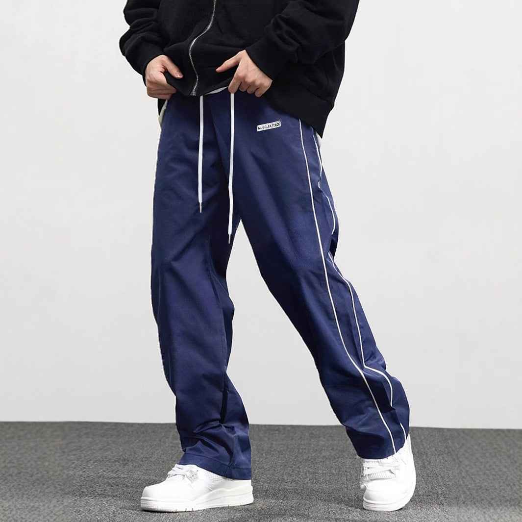 Men's Retro Tapered Cargo Pants - Fashionable Loose Leisure Trousers with Side Pockets for Everyday Jogging