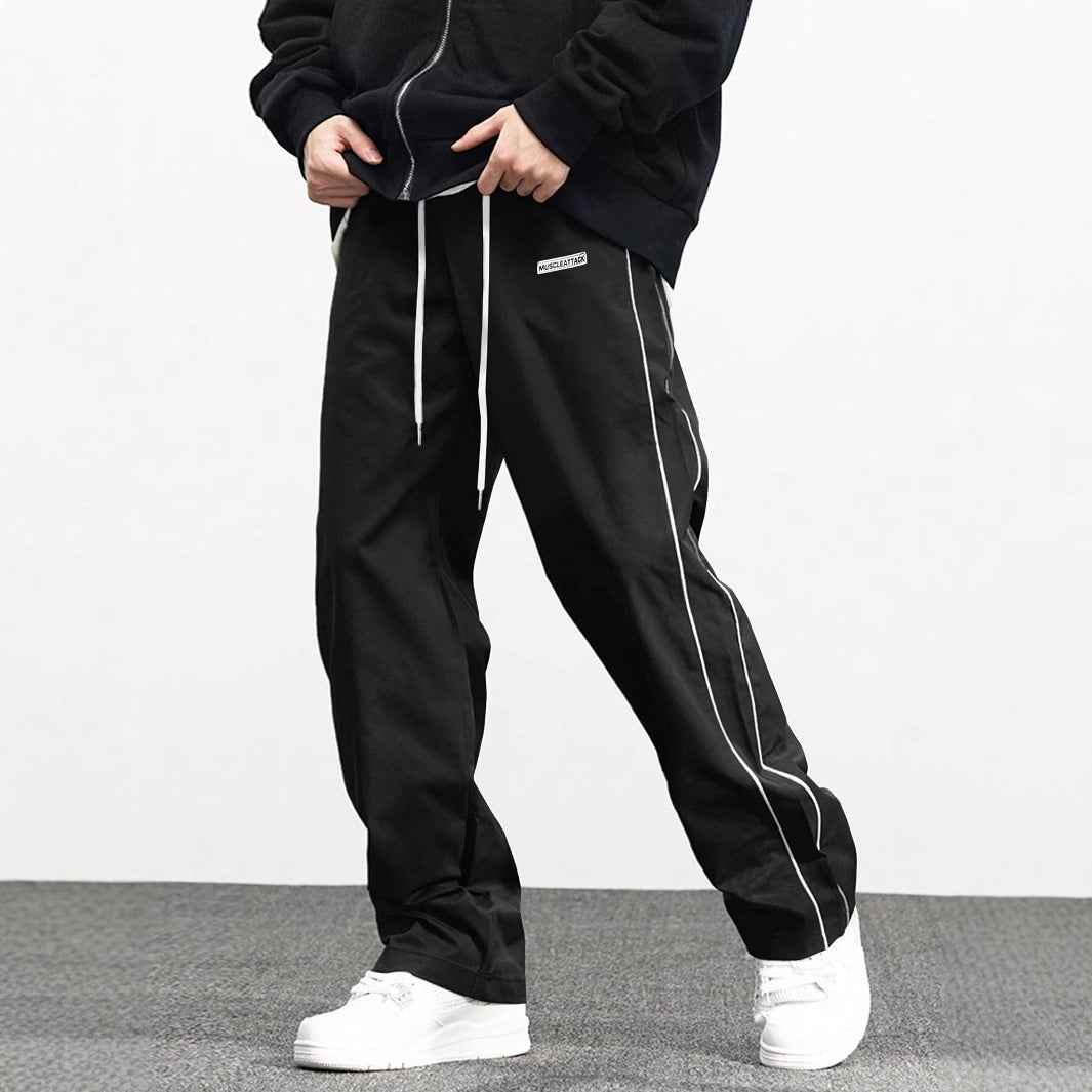 Men's Retro Tapered Cargo Pants - Fashionable Loose Leisure Trousers with Side Pockets for Everyday Jogging