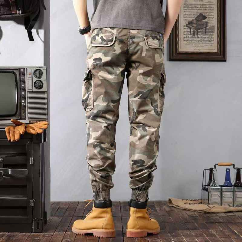 Camouflage Cargo Pants for Men - Fashionable Casual Loose Tapered Trousers with Pockets