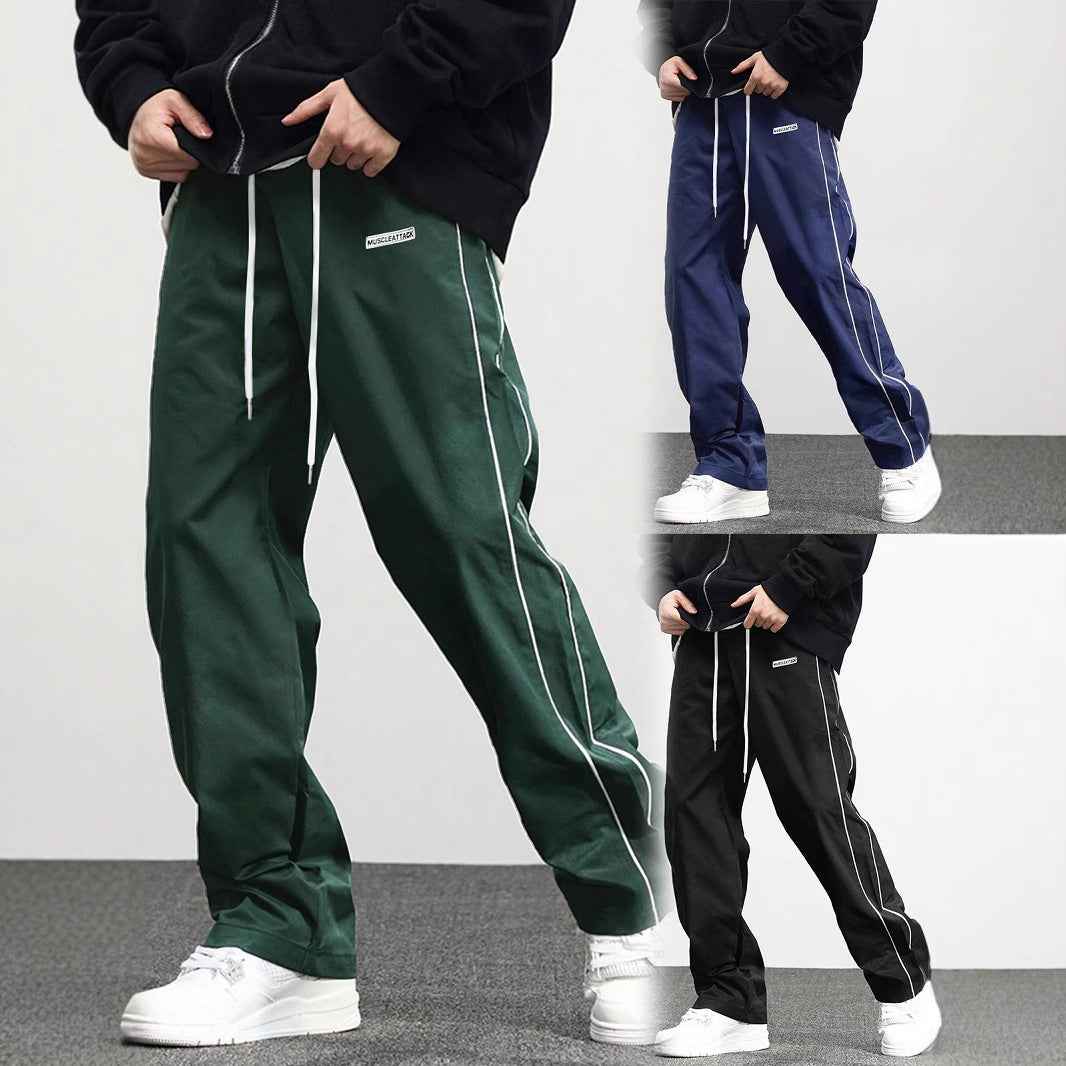 Men's Retro Tapered Cargo Pants - Fashionable Loose Leisure Trousers with Side Pockets for Everyday Jogging