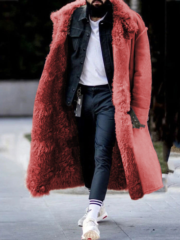 Autumn and Winter Furry Coat for Winter - Long Thick Lapel Frosted Velvet Keeps Warm