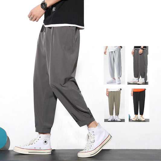 Drawstring Pants Summer Casual Ice Slik Trousers Jogger Hiking Sports Pants Men - TWENTY ONE SEVEN