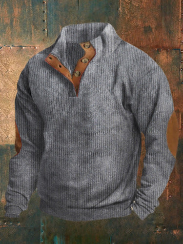 3D Printed Men's Sweater with Hot Digital Printing and Stand Collar