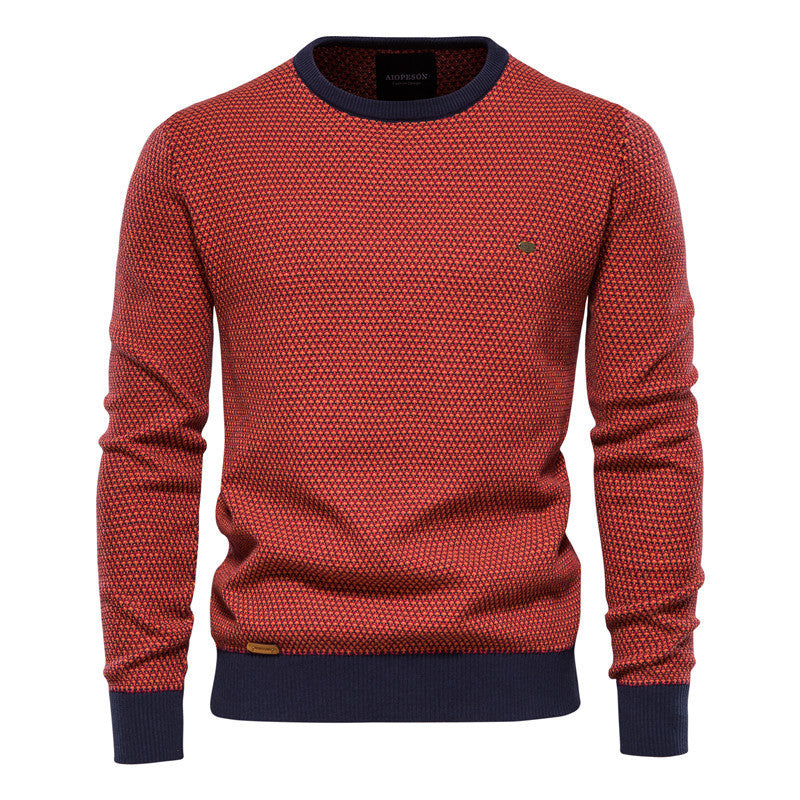 Casual Hit Color Men's European Size Shirt Trend Pullover - TWENTY ONE SEVEN
