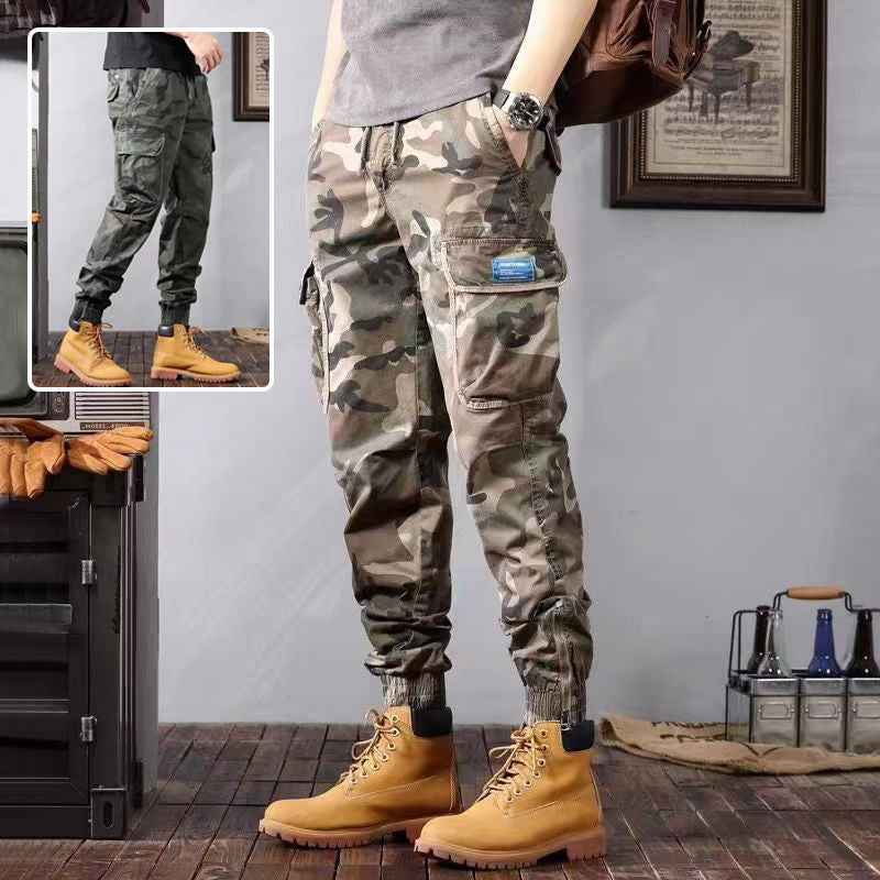 Camouflage Cargo Pants for Men - Fashionable Casual Loose Tapered Trousers with Pockets