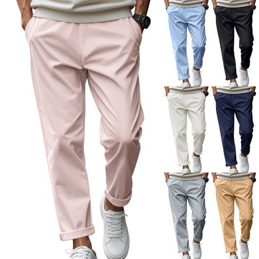 Men's Quick-Drying Trousers for Casual Business, Loose Comfortable Waist-tied Design
