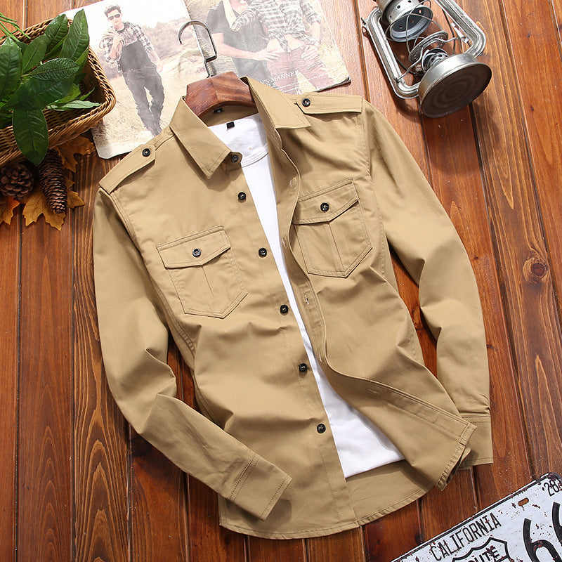 Pure Cotton All-match Casual Plus Size Shirt Coat Men - TWENTY ONE SEVEN