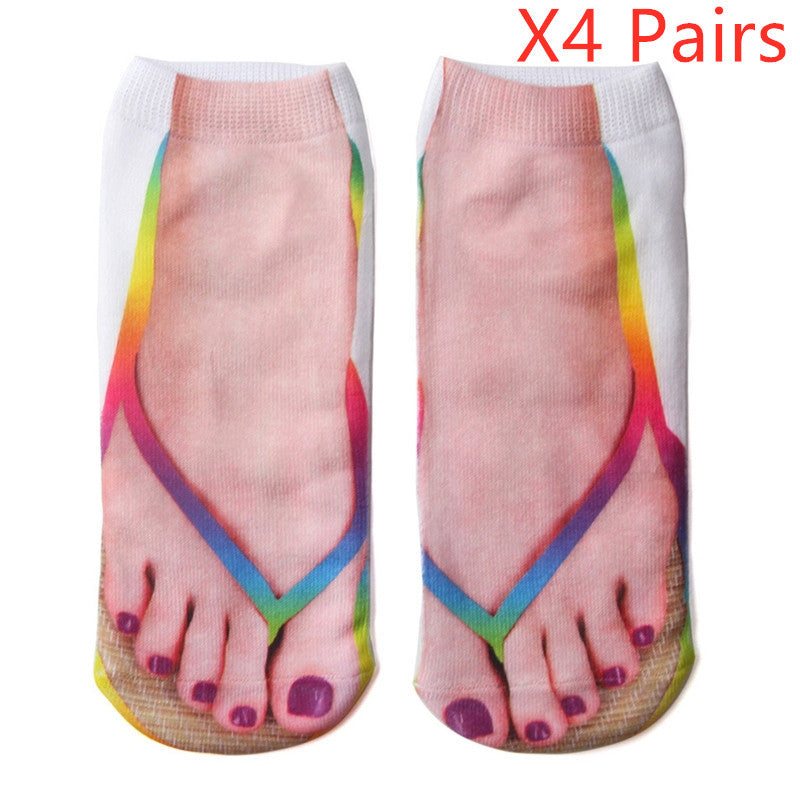 3D Printing Cartoon Socks - Creative Flip Flop Design for Men and Women