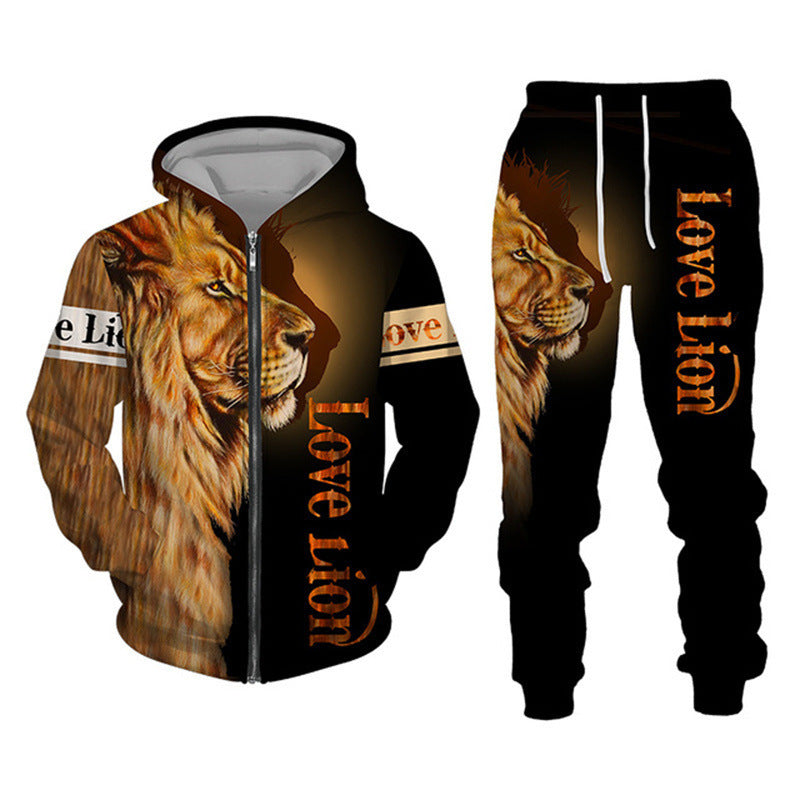 3D Printing Sweater Suit for Men - Zipper Sportswear