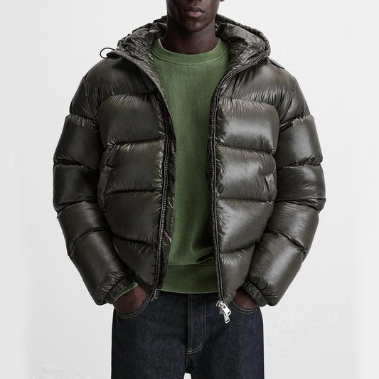 Autumn Winter Black Hooded Short Coat - Warm, Simple, Comfortable