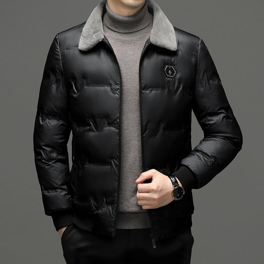 Men's Winter Jacket Cotton-Padded Coat with Fur Collar
