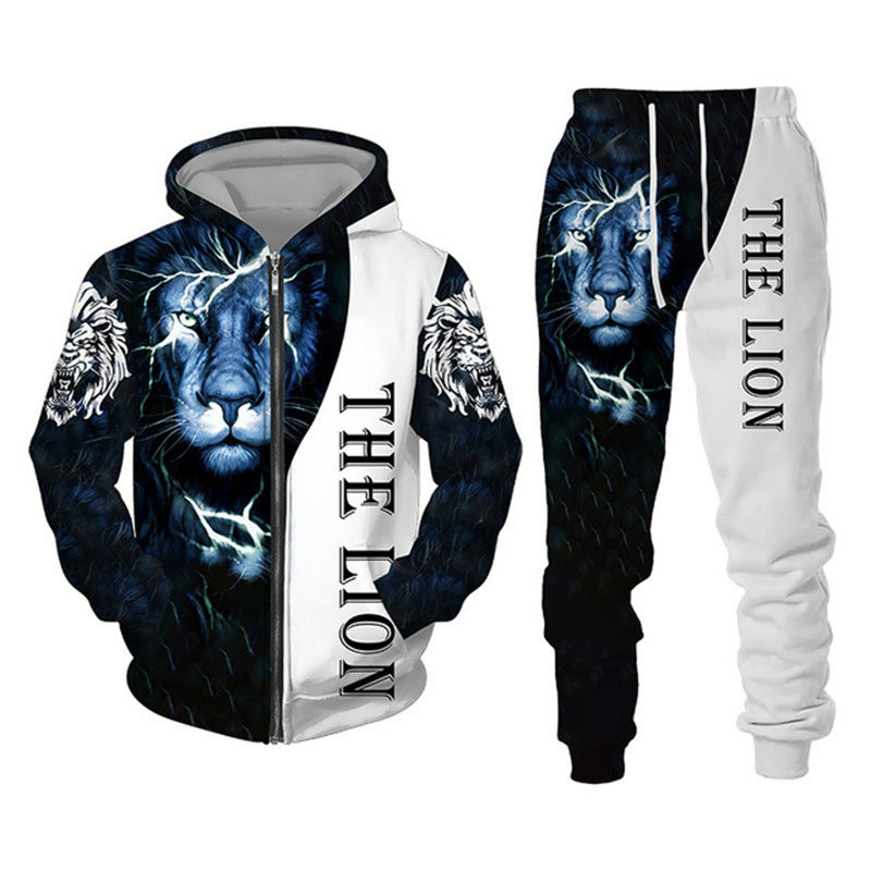3D Printing Sweater Suit for Men - Zipper Sportswear