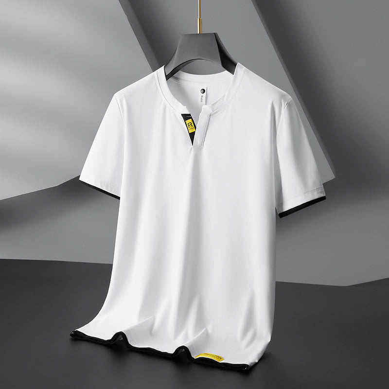 Trendy Fashion Men's V-neck T-shirt Short Sleeve