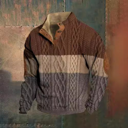 3D Printed Men's Sweater with Hot Digital Printing and Stand Collar