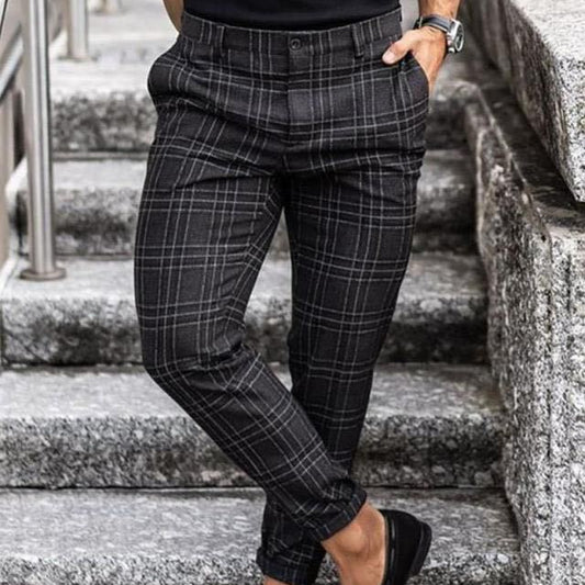 Plaid Print Pants Men's Casual Trousers Loose And Thin - TWENTY ONE SEVEN