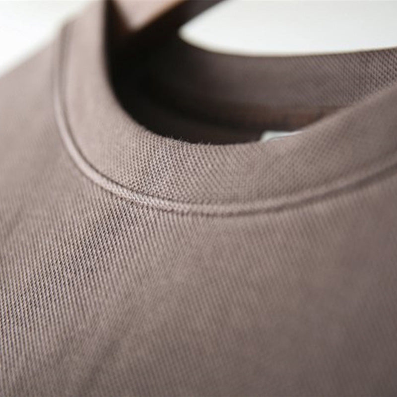 Plus Size Air Cotton T-shirt 280g Loose Fit with Sleeves