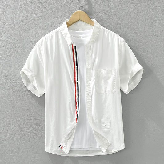 Japanese Short Sleeve Shirt - Simple Color Matching Design