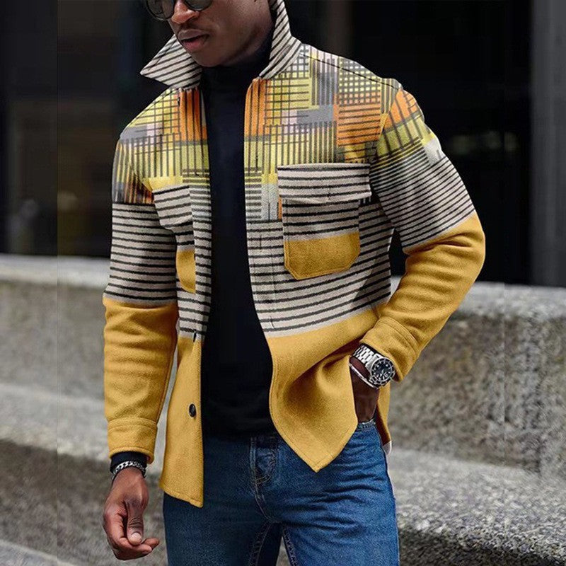 Youth Fashion Jacket with Stylish Lapels and Trendy Prints