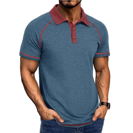 Short-sleeved Men's Polo T-shirt with Lapel - Stylish Bottoming Shirt for Men